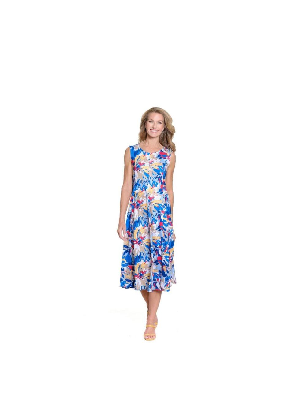 SZ S, MULTIPLES Womens Clothing | Multi-Panel Scoop Neck Tank Dress |  Multi